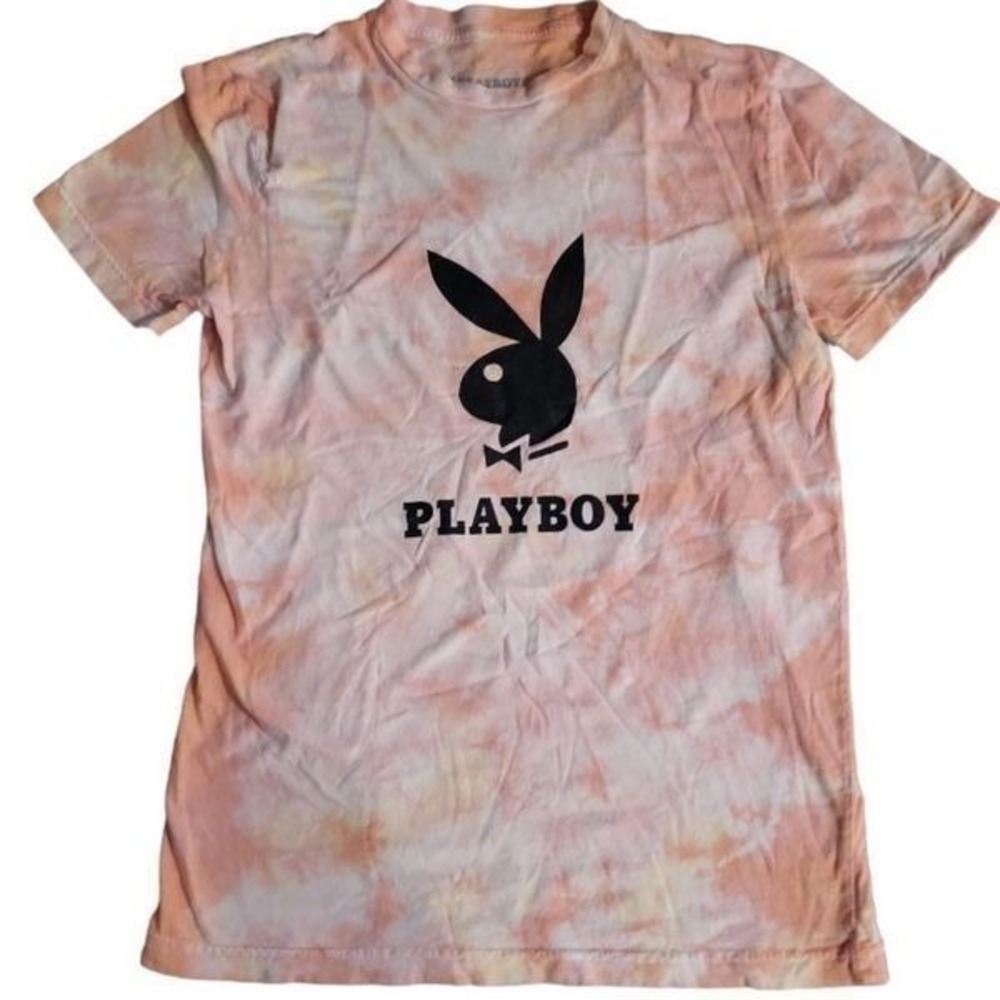 PLAYBOY x PACSUN Orange Tie Dye Short Sleeve T-shirt Size S